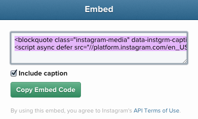 Copy Instagram Embed Code
