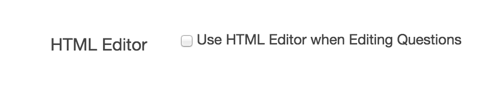 Enable/Disable the HTML Editor