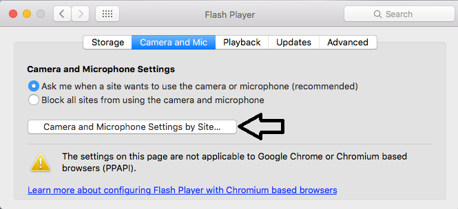 How to allow camera access on mac for adobe flash