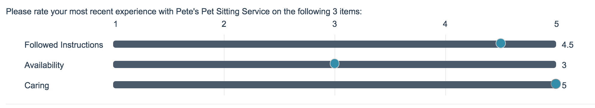 Slider List Survey Taking on Desktop