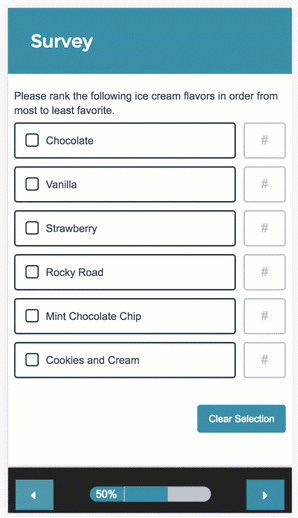 Ranking Grid Survey Taking on Mobile