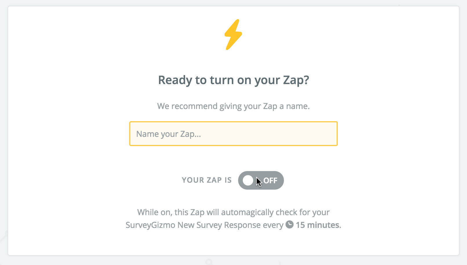 Zapier: Turn on Your Zap