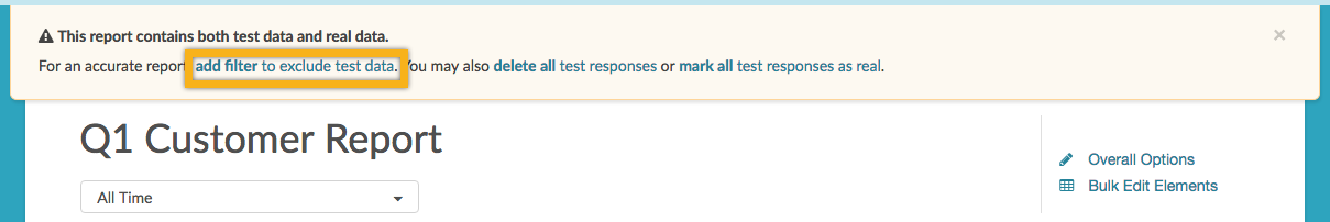Add a Filter to Exclude Test Data