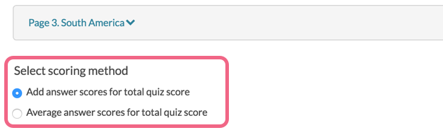 Choose the Tally Quiz scoring method