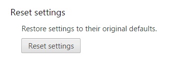Chrome reset