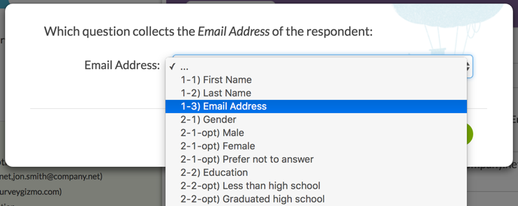 Respondent Confirmation: Email Address Merge Code