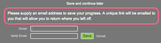 Save & Continue Prompt