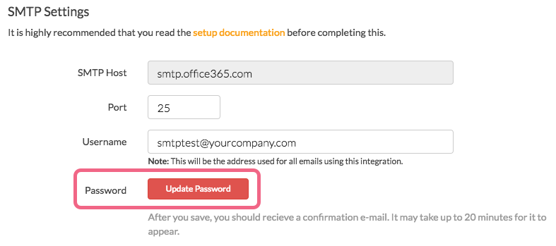 Updated SMTP Integration