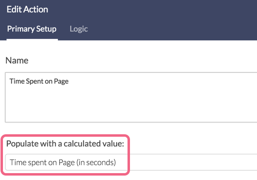 Time Spent on Page Via Hidden Value