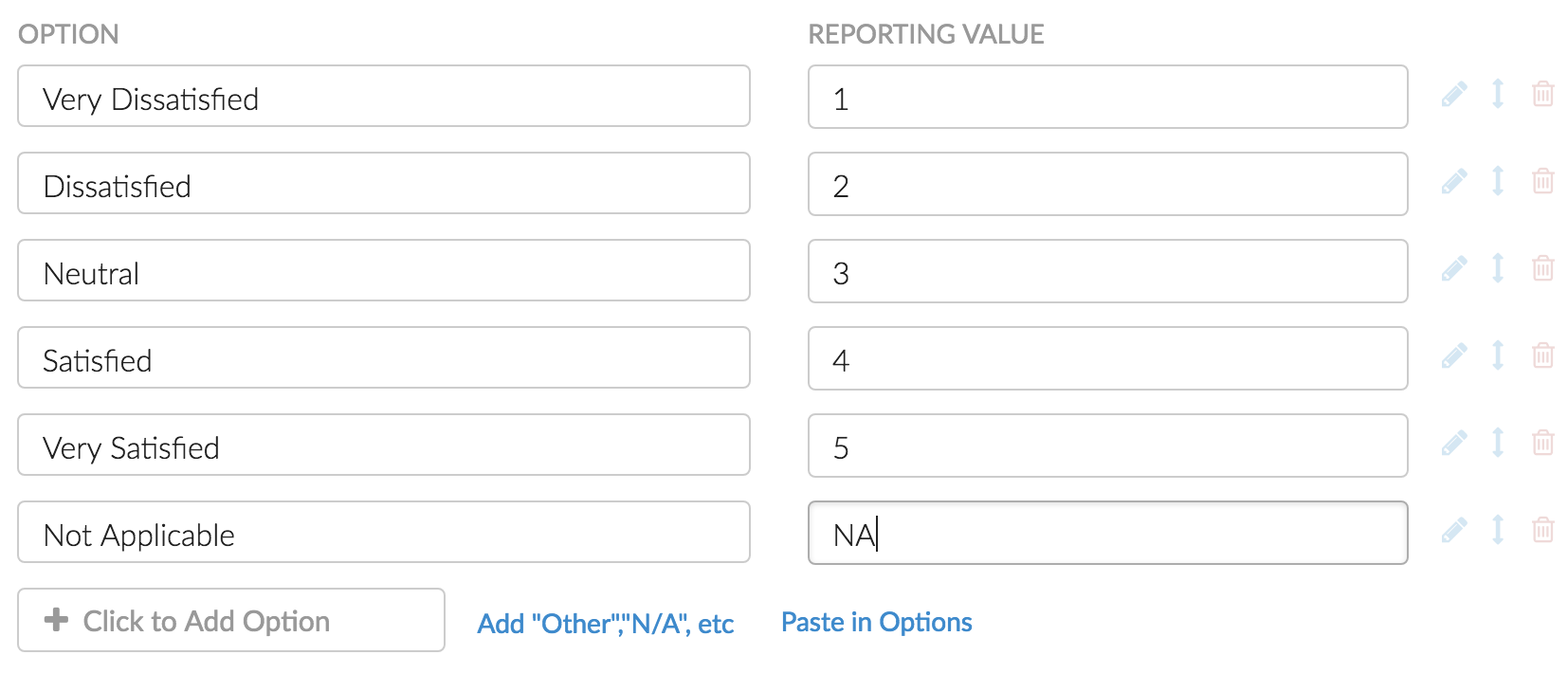 Reporting Values: Custom Values Example