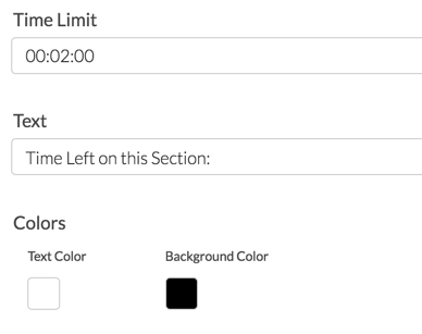 Page Timer: Text and Color Settings
