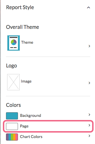 Change Report Page Color