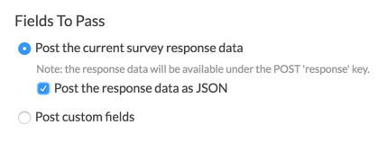 Webhook Fields to Pass: Post Response Data as JSON