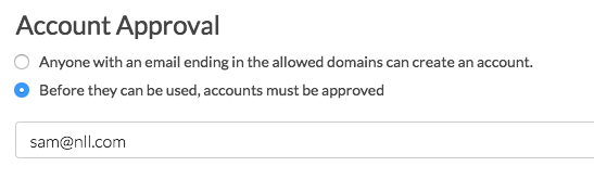 Sub Account Settings: Account Approval