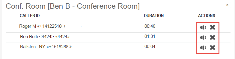 Screenshot of the Conference Room Widget.