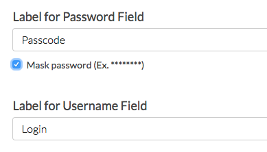 Labels For Password and Username Fields
