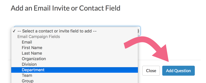 Select a Contact or Invite Field to Add