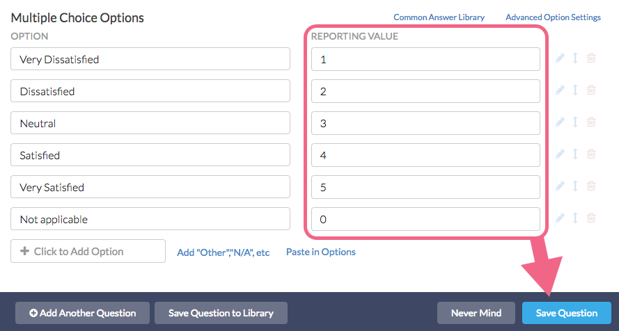Customize Reporting Values
