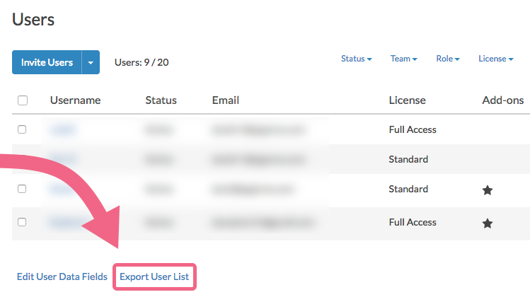Export User List