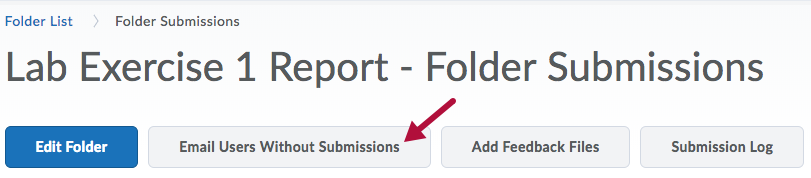 Indicates Email Users Without Submissions option on Folder Submissions page