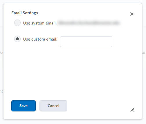 Shows email options.