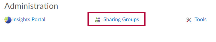 Identifies the Sharing Groups link.