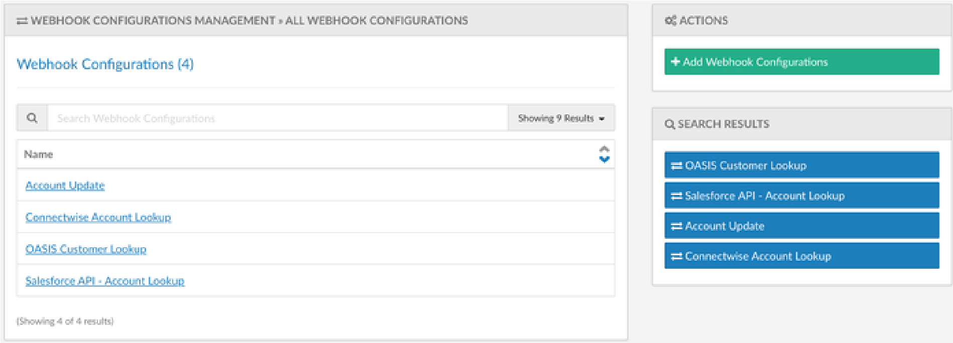 Figure 01 Webhook Configurations Management