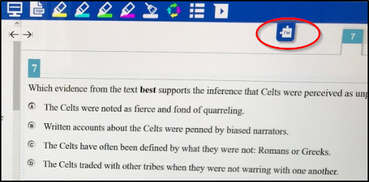 SBAC Test Read&Write 12 toolbar extended