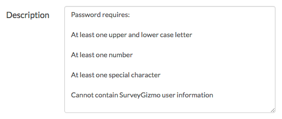 Password Complexity Description