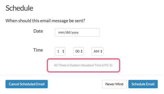 Email Campaign Scheduling Note