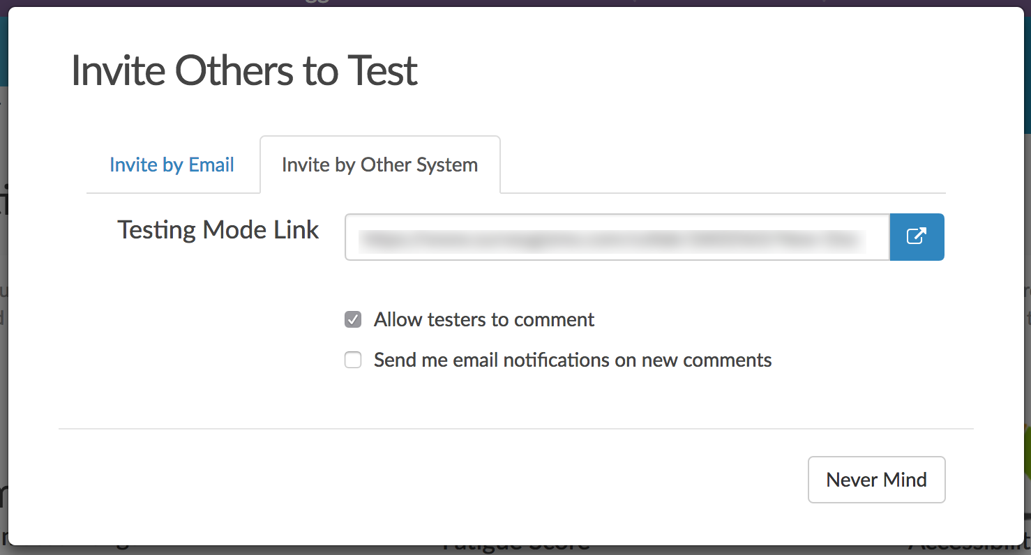 Invite Others To Test Via Another System