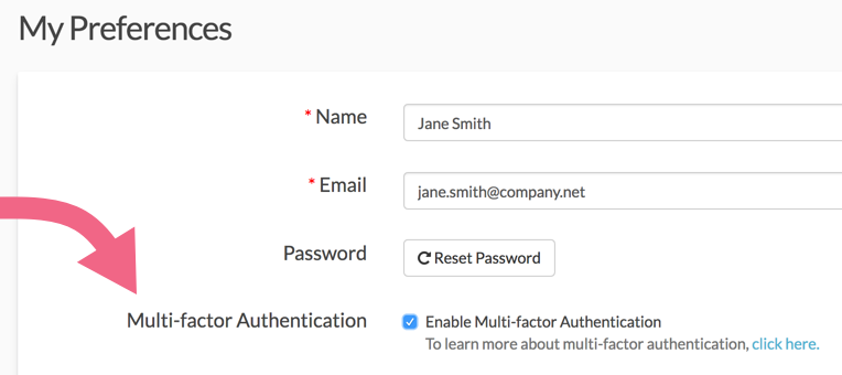 Enable Multi-factor Authentication for Your User Profile