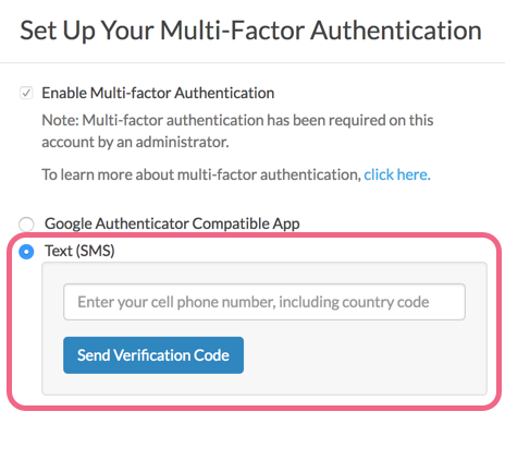 Set Up Text (SMS) Multi-factor Authentication