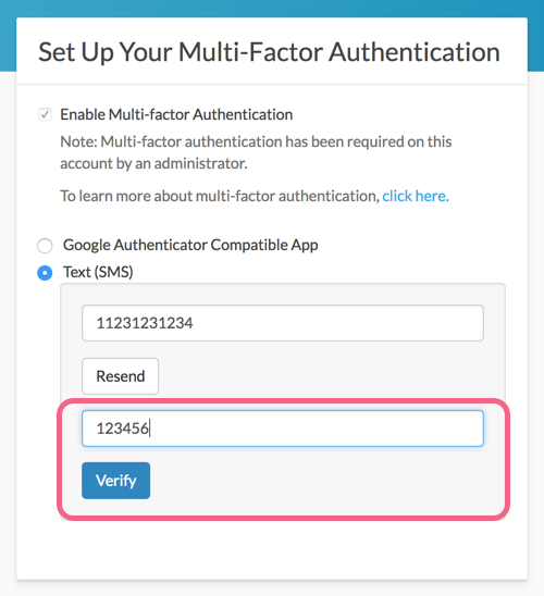 Verify Your SMS Multi-factor Authentication