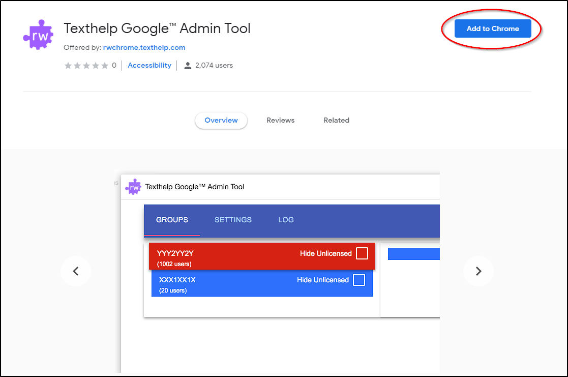 Texthelp Google™ Admin Tool Chrome Web Store Add to Chrome