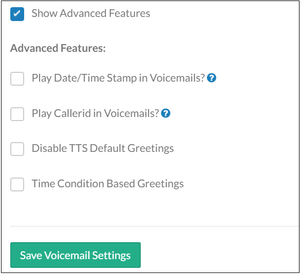 Advanced Voicemail Settings