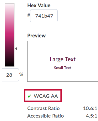 Indicates WCAG AA Color ratio