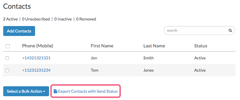 Export Contacts With Send Status