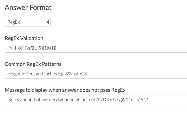 Set Up RegEx Validation