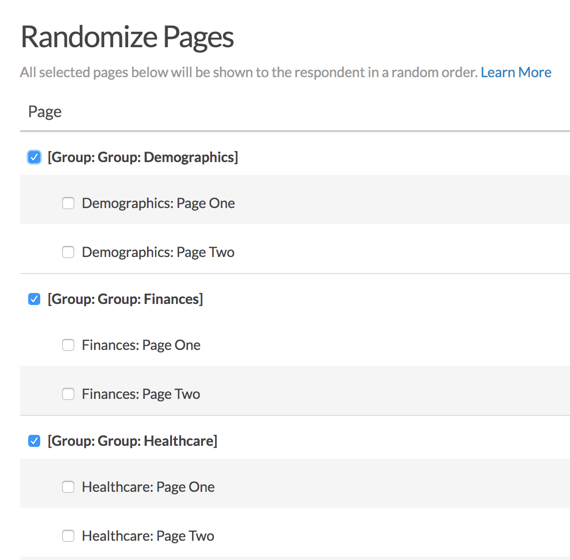 Randomize Groups of Pages With Each Other