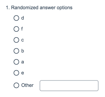 Randomized Answer Options