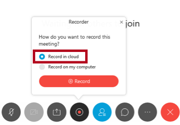 Indicates Record in cloud option