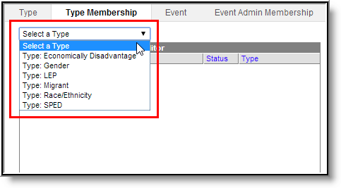 Screenshot of selecting the Membership Type.