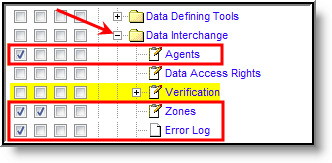 Screenshot of POS Terminal Management & Configuration Tool Rights.