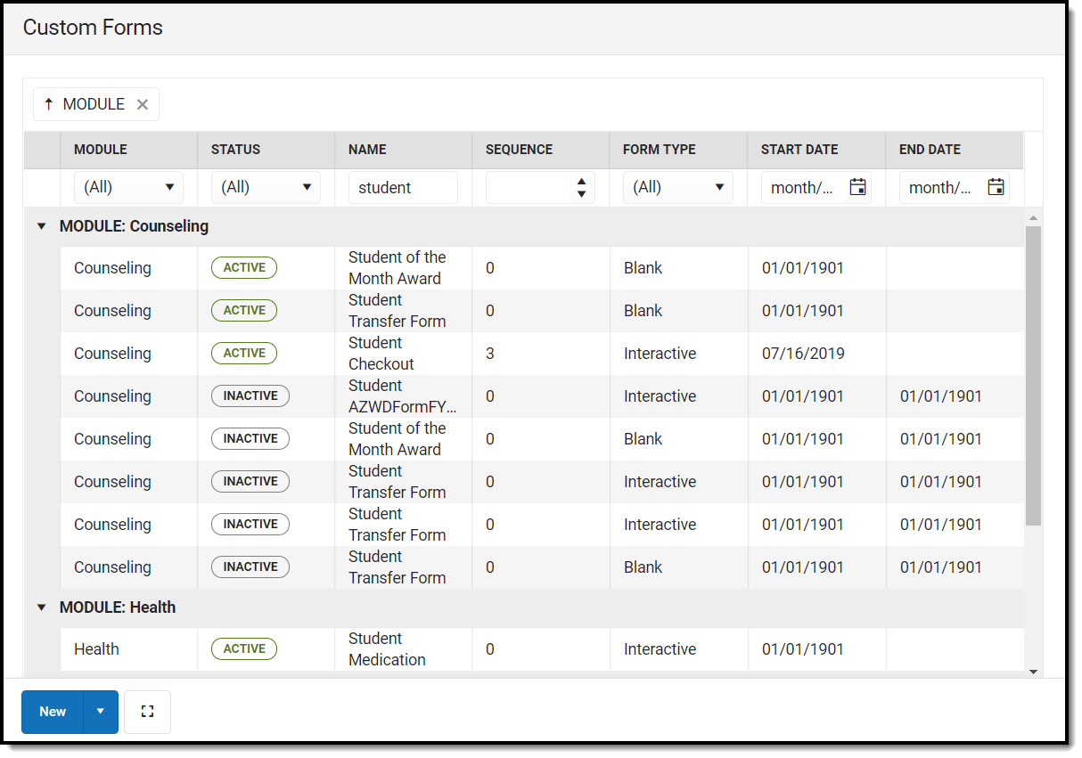 Screenshot of Custom Forms Tool