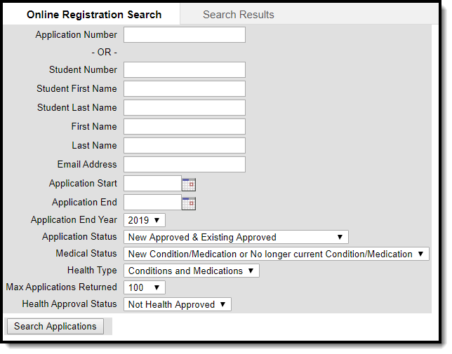 Screenshot of the Health Staff Processing tool.