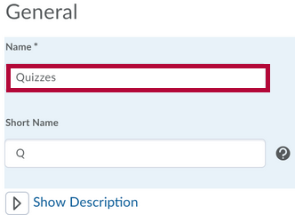 Shows the create gradebook category dialog with name field identified.