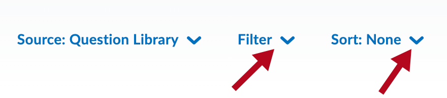 Indicates Filter and Sort options