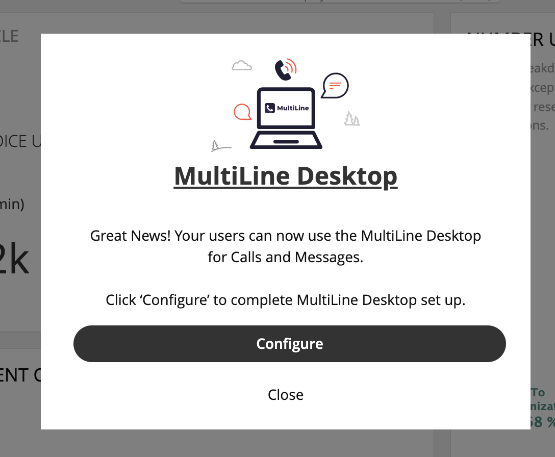 Configure MultiLine Desktop Admin Notification Screen