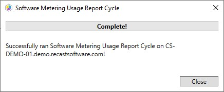 Software Metering Usage Report Cycle ScreenShot